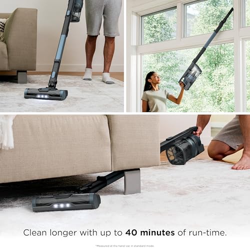 Shark Pet Cordless Stick Vacuum | XL Dust Cup, LED Headlights, Removable Handheld Vac, Crevice Tool | Portable Vacuum for Pet Hair | Carpet & Hard Floors | 40-Min Runtime | Ice Blue | IX141AMZ
