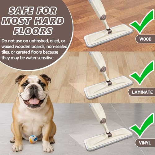 HOMTOYOU Wet Mop for Floor Cleaning: Spray Mop for Multi-Surface Floors