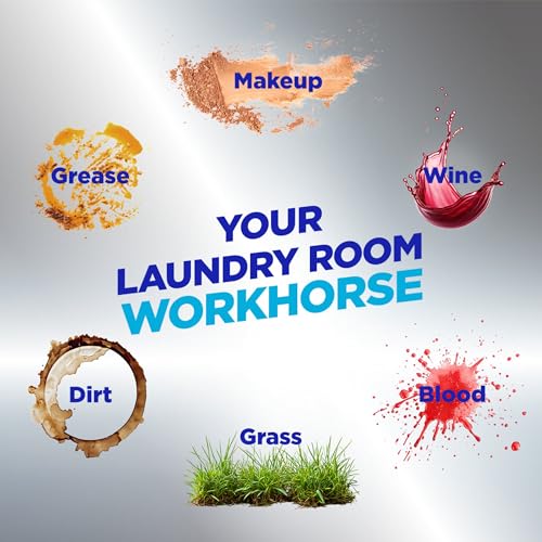 OxiClean Triple Action Versatile Stain Remover Powder, Use with Detergent, Removes Tough Stains like Grease, Blood and Grass, Brightens Colors and Whites, Chlorine Free, 6.5 lbs