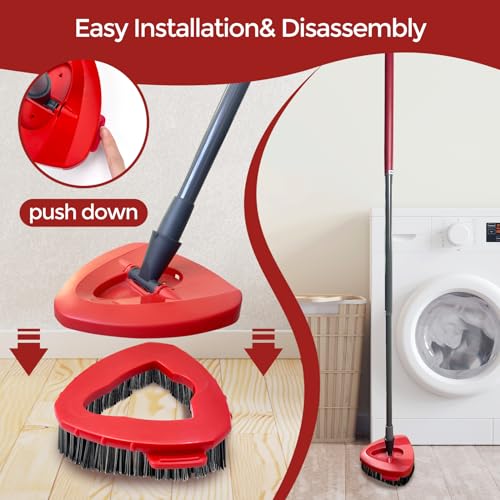 2-Pack Replacement Scrub Brush Heads Compatible with EasyWring Spin Mop