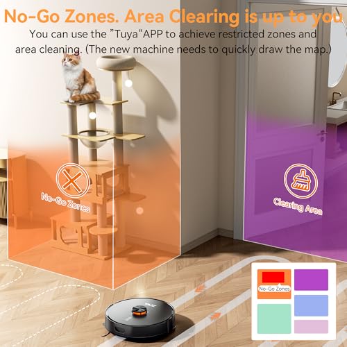 ZCWA Robot Vacuum and Mop Combo, 90 Day Self-Emptying, 10000Pa Suction, 3-in-1 Robotic Vacuum with dToF LiDAR Navigation, Anti-Tangle, 160 Min Runtime, Ideal for Hard Floor, Pet Hair & Carpet