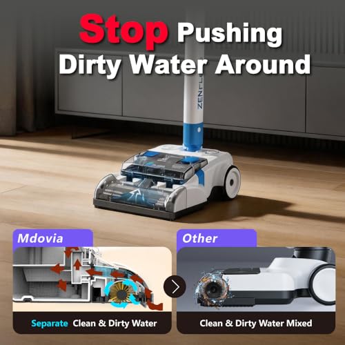 M DOVIA ZenFloor Cordless Hard Floor Cleaner Machine, Floor Scrubber with Power Bristle Brush Roll, Lightweight, Fast Dry, Ideal for Hardwood, Tile, Vinyl, Laminate｜One-Quick Battery Ecosystem