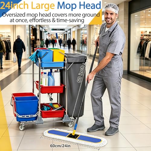 SOBONNE 24" Large Commercial Dust Mop for Floor Cleaning