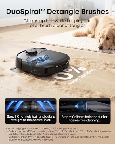 eufy C28 Robot Vacuum and Mop Combo,15,000 Pa Suction, HydroJet Always Fresh Roller Mop, Upgraded from X10 Pro, Zero-Tangle Design for Pet Hair, Auto Mop Washing&Drying, Self-Emptying&Refilling