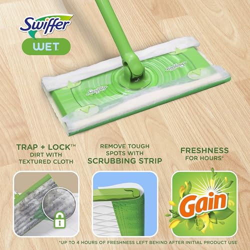 Swiffer Sweeper Wet Mopping Pad Refills for Floor Mop Gain Scent 24 Count