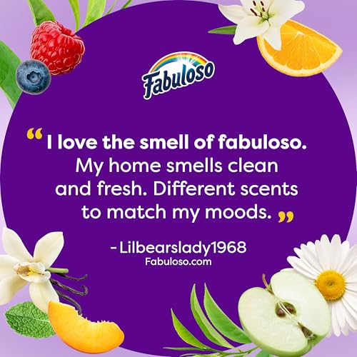 Fabuloso 2X Multi-Purpose Cleaner Bleach Alternative, No Rinse Floor Cleaner, Long-Lasting Freshness, Spring Fresh Scent, 56 fl oz
