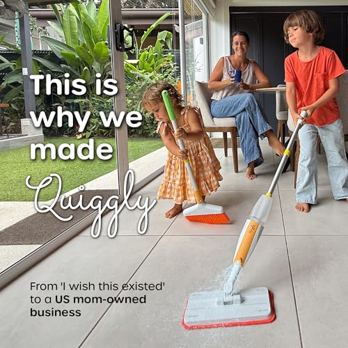 Quiggly Toddler Spray Mop for Kids - Real Water Sprayer, Two-Handed Design for Ages 3-5 - Montessori Functional Cleaning Toy