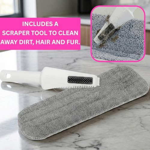 True & Tidy® SPRAY-250 Multi-Surface Spray Mop with 490ml Refillable Water Bottle for Floor Cleaning, Works on Wood, Tile, Marble etc, Use Any Cleaning Solution, Machine Washable Microfiber Mop Pads