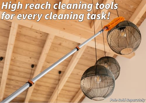 Flexible Ceiling Fan Cleaner Duster // Washable Fan Duster for High Ceiling // Fits All Extension Poles with Standard US Acme Thread // Best Flex-and-Stay Fan Blade Cleaner (Pole Sold Separately)