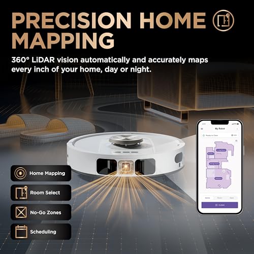 Shark PowerDetect | 2-in-1 Robot Vacuum & Mop for Carpets & Hard Floors | Powerful Suction & Mopping for Pet Hair | Self-Empty & Self-Clean NeverTouch Pro Base | 60-Day Capacity | White | AV2800ZE