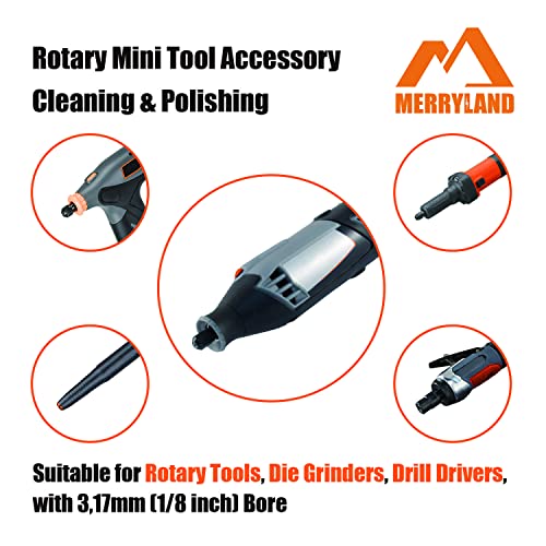 Merryland Wire Brush Mini Steel Brush Mixed Cup Wheel Pen Brush 72 Pack