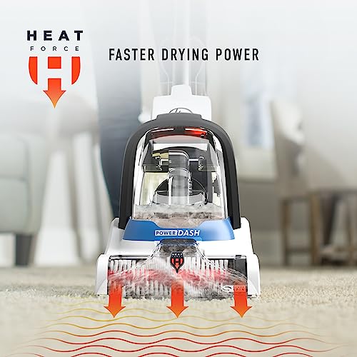 Hoover PowerDash Pet Compact Carpet Cleaner Machine, Lightweight Design, HeatForce Fast Drying, Antimicrobial Brush Roll, Pair with a Hoover Carpet Cleaner Solution