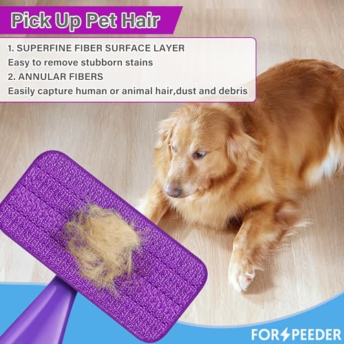 FORSPEEDER Reusable Mop Pads for Swiffer WetJet, Wet Pads Refills for 12'' Spray Mop, Microfiber Refill Machine Washable Up to 100+ Floor Cleaning for All Kinds of Floor Types, 7 Pack