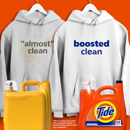 Tide Liquid Laundry Detergent, Original Scent, 125 fl oz, 100 Loads, Boosted Clean Even in Cold Water with Concentrated Washing Soap