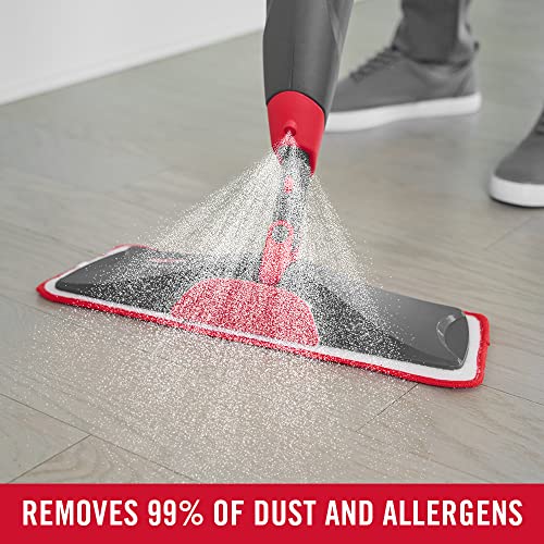 Rubbermaid Reveal Spray Mop Floor Cleaning Kit, 3 Reusable Microfiber Wet Pads, 1 Refillable Bottle, Cordless, Multi-Surface Mopping for All Home/Bathroom/Office Floors (Pack of 4)