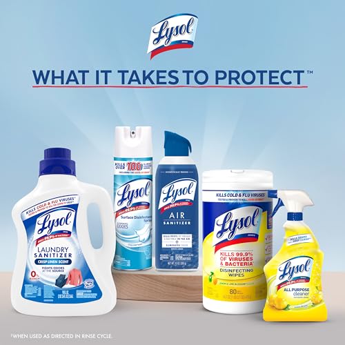 Lysol Laundry Sanitizer Additive, Free & Clear, Free from Fragrance and Dyes, 0% Bleach Laundry Sanitizer, Bacteria-causing Laundry Odor Eliminator, Unscented, 90 Fl Oz (Pack of 1) - Package May Vary