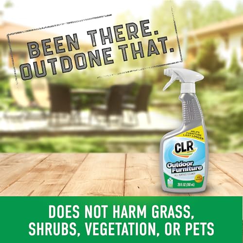 CLR Brands Outdoor Furniture Cleaner, 26 oz. Spray Bottle, Cleans Outdoor Surfaces, Remove Dirt and Grime from Fabric, Wood, Wicker, PVC, Plastic and More