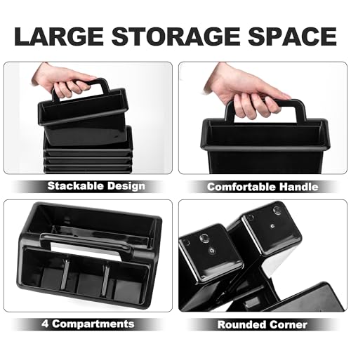 Find Scrapblooms 6 Pack Plastic Classroom Caddy For School,Kidsroom,Pencil Holder,Portable Art Craft Caddy Organizer With Handle,Cleaning Caddy Organization For Shower Room（Black