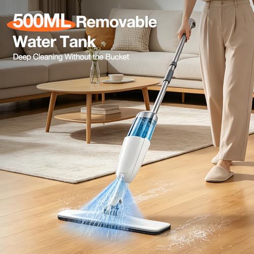 Spray Mop for Floor Cleaning with Washable Pads & Refillable Tank