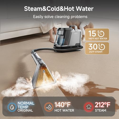 Uwant 18Kpa Carpet Cleaner Machine with 3 System Powerful Suction Upholstery Cleaner Machine for Pet with Oxy Pro Solution Set of 1