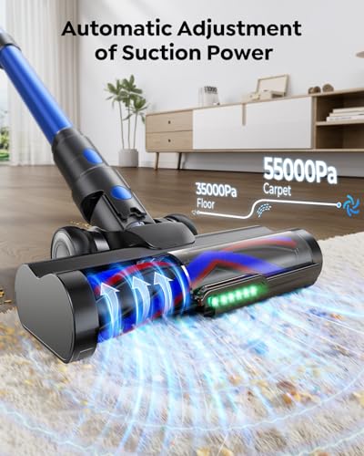Cordless Vacuum Cleaner, 650W/55KPa/70Mins Stick Vacuum with Bendable Wand, 3.3 ft Hose, Auto Mode, Self-Standing, Aromatherapy, V-Shaped Anti-Tangle Brush for Hard Floor, Carpet & Pet Hair (X13)