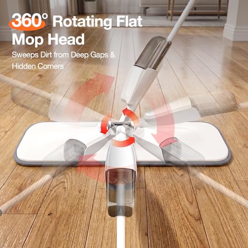 Spray Mop for Floor Cleaning with Washable Pads & Refillable Tank