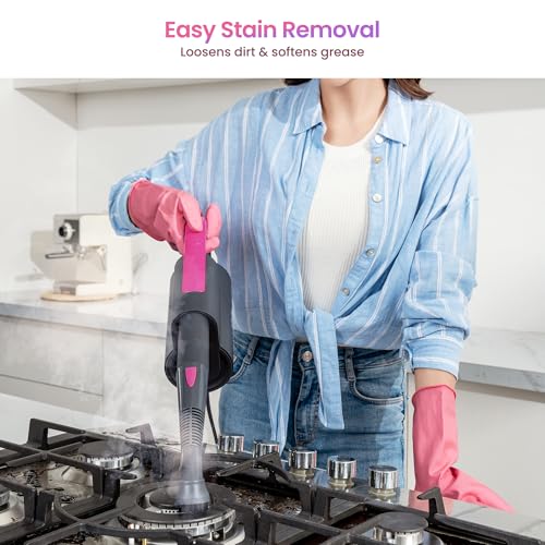 Schenley Steam Mop Cleaner with Detachable Handheld Steamer for Cleaning Hardwood, Laminate Floor, Tiles and Grout, with 14-in-1 Multi-purpose Accessories and Washable Microfiber Pads
