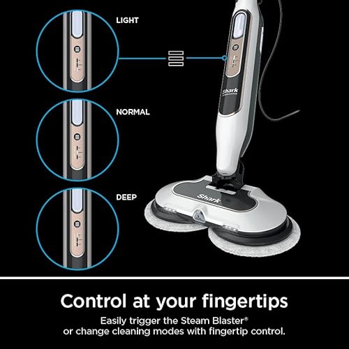 Shark Steam & Scrub with Steam Blaster Technology All-in-One Hard Floor Steam Mop with 3 Steam Modes & LED Headlights S8201, Rotator White
