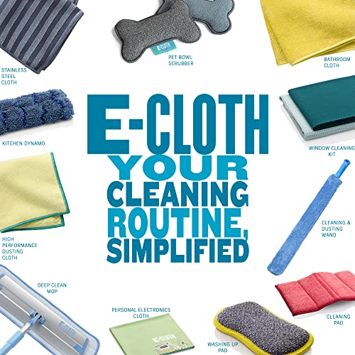 E-Cloth General Purpose Microfiber Cleaning Cloth Kit - Microfiber Cloth for Glasses, Windows, Mirrors, Cars, Cameras, & More, Household Cleaning Supplies, Cleans with Water - Alaskan Blue, 4 Pack