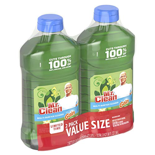Mr. Clean Liquid All Purpose Multi-Surface Cleaner | with Gain Original - 45 Ounce Each Bottle (Pack of 2) (Total 90 fl oz)