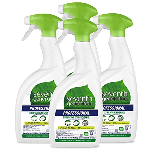 Seventh Generation Professional Disinfecting Kitchen Cleaner, Lemongrass Citrus Scent, 32 Oz, Pack of 4