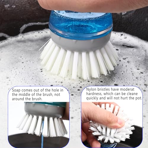 MiUWUU 4 Pack Brush Refills for OXO Dish Brush Refill B, Brush Head Replacement OXO Dish Brush Replacement Head（Grey Round）