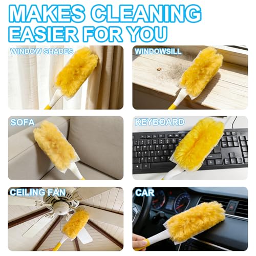 20 Pack Heavy Duty Duster Refills for Swiffer, Multi-Surface 360° Disposable Dusters Kit for Cleaning Dusting Electronics Furniture Blind Ceiling Fan (Handle is Not Included)