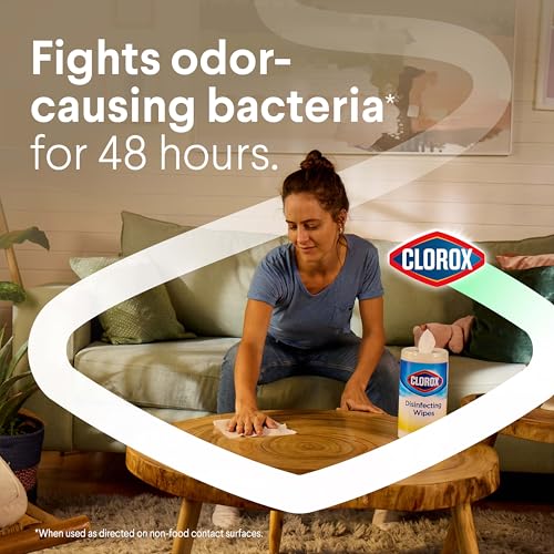 Clorox Disinfecting Cleaning Wipes, Antibacterial, Bleach Free, Crisp Lemon, 75 Count (Pack May Vary)