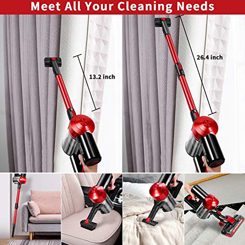 iwoly C150 Cordless Vacuum Cleaner with 2200mAh Rechargeable Battery, 18000Pa Cyclone Vacuum with HEPA Filter, Lightweight Portable Handheld Stick Vacuum for Home Hard Floor Car Cleaning