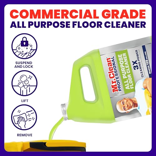 Mr. Clean PRO All Purpose Floor Cleaner, Bulk Liquid Concentrate for Cleaning Hardwood, Tile or Terrazzo Floors, Commercial Use, 1 gal (Case of 3)