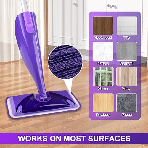 Updated & Innovative Cationic Mop Pads for Swiffer Wet Jet and Most Velcro 10" 11" 12" Spray Mops, Reusable Swiffer Wet Jet Mop Pads Replacement