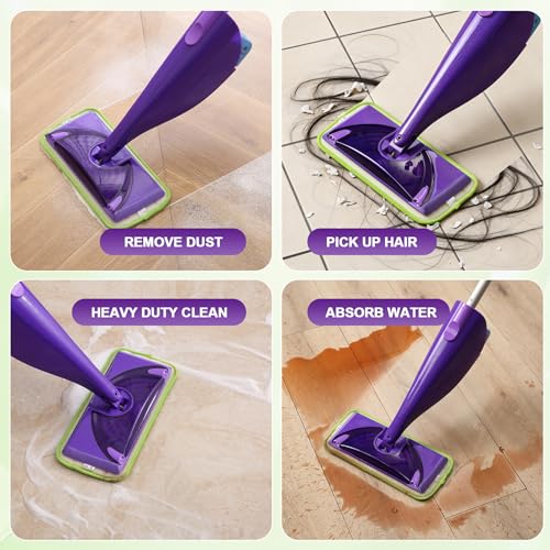 MABUBU Reusable Mop Pads Refills for Swiffer WetJet, 8 Pack Microfiber Cleaning Pads 11.5" x 5.5", Washable Wet & Dry Mop Heads for Hardwood, Tile, Laminate Floors, Replacement Pads