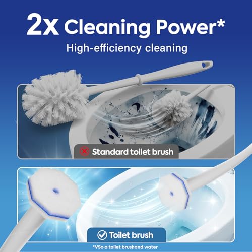 Clorytom 50 Pcs Disposable Toilet Cleaner Refill Pads, Universal Toilet Bowl Brush Replacement Heads, Durable Deep Cleaning Refills, Fresh Scent Bathroom Cleaning Supplies