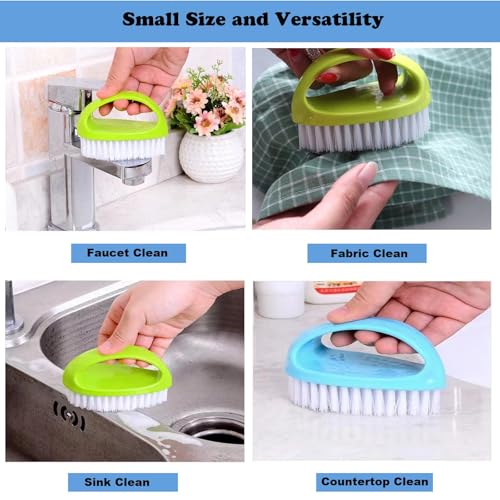 2 Pack Scrubbing Brushes for Cleaning, Heavy Duty Scrub Brush Nylon Stiff Bristles,Scrubber Cleaner Brush for Bathroom,Showe,Sink,Kitchen,Bathtub,Floor,Multi-Purpose Cleaning Brush (Green+Blue)
