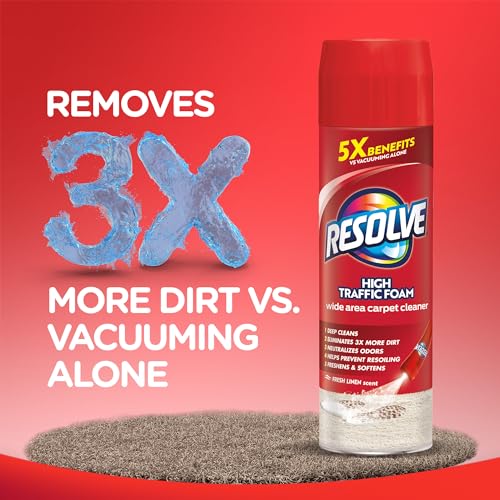Resolve High Traffic Carpet Foam Cleaner, Carpet Cleaner, Cleans Freshens Softens & Removes Stains, 22 oz Can