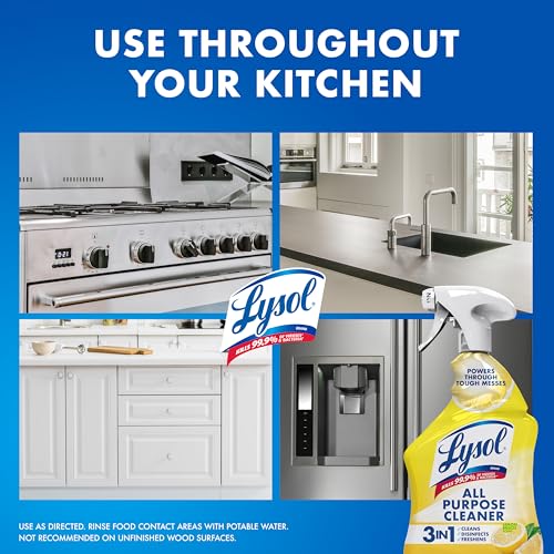 Lysol All Purpose Cleaner Spray, Multi-Purpose Disinfecting Spray, Kitchen & Bathroom Cleaner, Lemon Breeze Scent, 32 Fl Oz