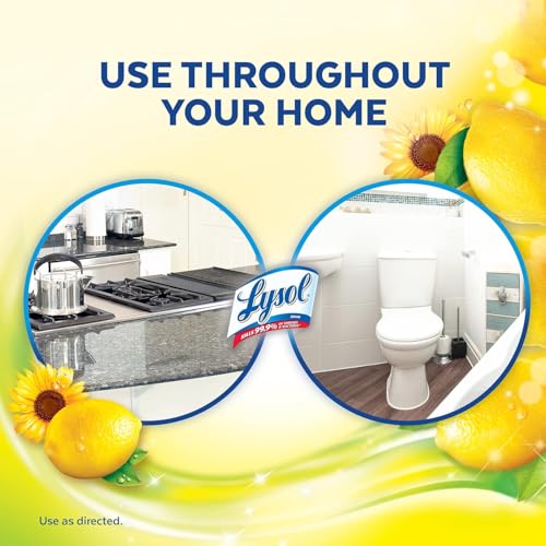 Lysol All Purpose Cleaner, Multi-Surface Disinfectant Floor Cleaner for Mopping Solution, Household Cleaning Supplies, for Bathroom & Kitchen, Lemon & Sunflower Scent, 144 oz