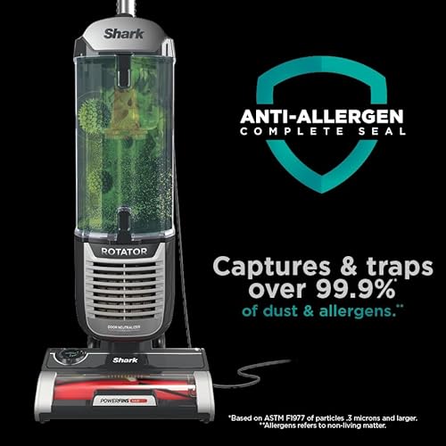 Shark ZU102 Rotator Pet Upright Vacuum with PowerFins HairPro & Odor Neutralizer Technology, Charcoal, 2.9 L Dust Cup