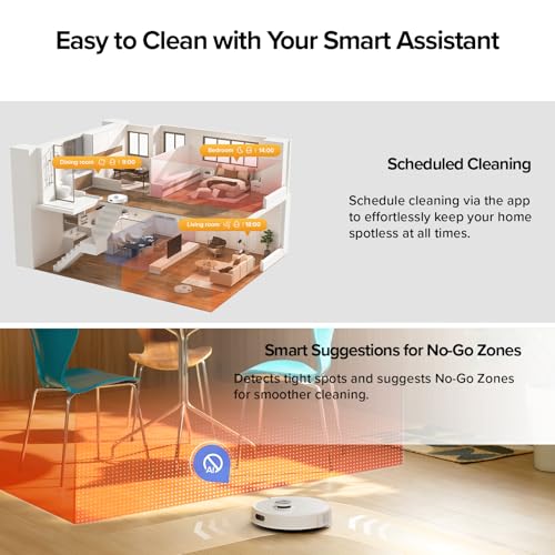 roborock Q7 M5+ Robot Vacuum and Mop, Upgraded from Q5 Max+, Up to 7-9 Weeks Self-Empty, 10000Pa Suction, Dual Anti-Tangle System for Pet Hair & Carpet, PreciSense LiDAR Navigation, App Control, White