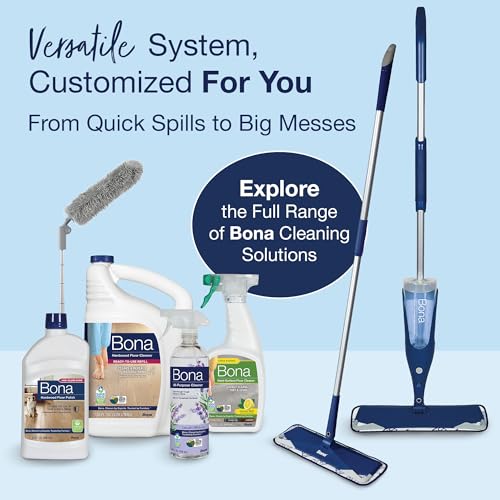 Bona Hardwood Floor Premium Spray Mop - Includes Wood Floor Cleaning Concentrate and Machine Washable Microfiber Cleaning Pad - Dual Zone Cleaning Design for Faster Cleanup