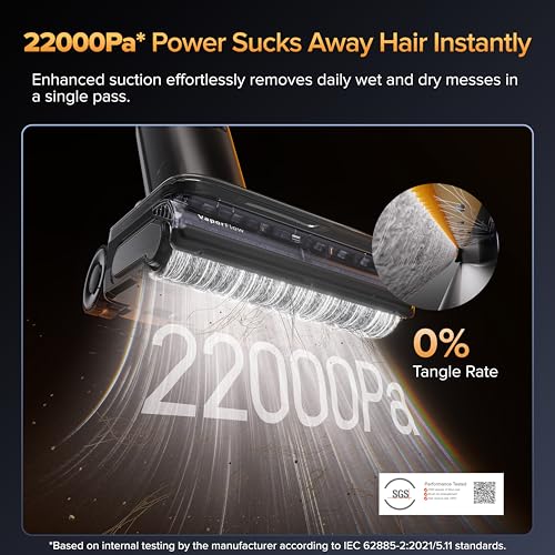roborock F25 Ultra Steam Wet Dry Vacuum Cleaner, 356°F Steam Mop & 187°F Hot Water Cordless Vacuum Mop All in One, Floor Washer with Blue Light, 194°F Self-Cleaning, 180° Lay-Flat, AI Assitant Wheels