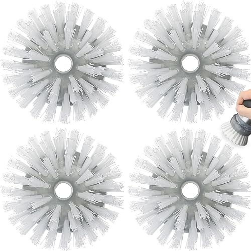 Palm Brush Refills for OXO Steel Soap Dispensing Dish Brush - 4 Pack Cleaning Replacement Brush Head for OXO Palm Brush(Grey)