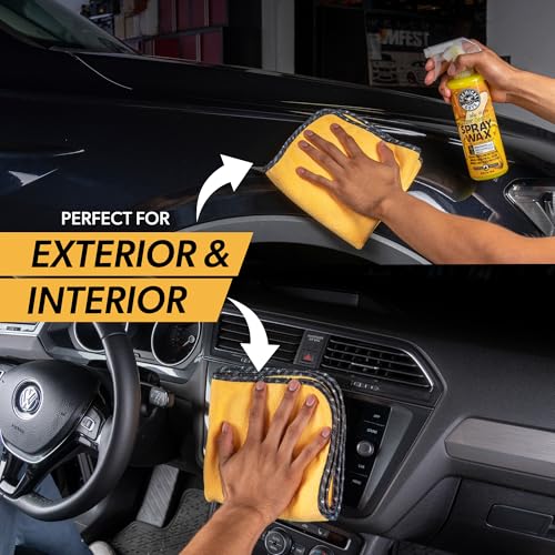 Chemical Guys Professional Grade Premium Microfiber Towels for Cars, Gold, 16" x 16", Ultra-Soft and Scratch-Free Car Detailing Cloths for Trucks, Motorcycles, and More - 12 Pack