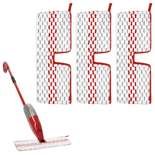 Microfiber Spray Mop Pads Compatible with Ocedar ProMist MAX Spray Mop, Reusable Mops Refill for Oceda Promist Dust Mop, Dual-Action Washable Flip Mops Pads Replacement for Dry and Wet Floor Cleaning